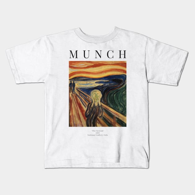 The Scream - Edvard Munch - Exhibition Poster Kids T-Shirt by studiofrivolo